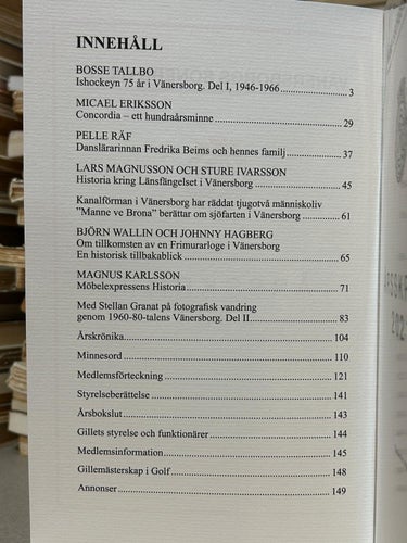 Vänersborgs Söners Gilles Årsskrift 2021. Bok. Very Fine plus
