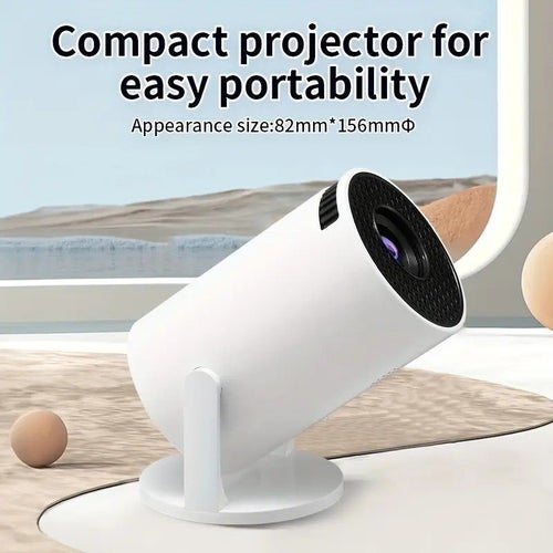 Bärbar Mini LED-projektor med 180° justerbart stativ och WiFi