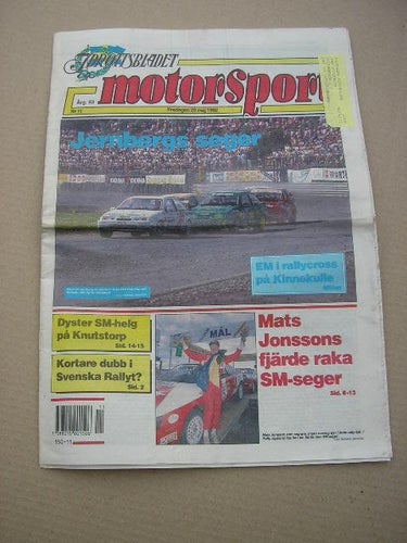 Idrottsbladet Motorsport 1992 Nr.11 m. bl.a. Rally