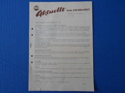 ICA Aktuellt från EOLBOLAGET 29 oktober 1949