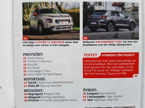 Vi Bilägare 15 2017: Audi A8, Skoda Karoq, VW T-Roc, Volvo XC60 T8 Twin Engine