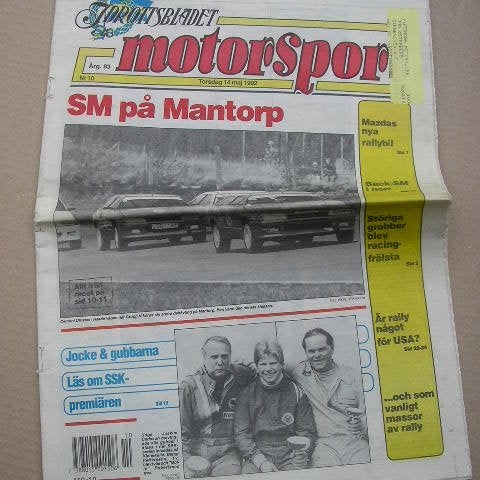 Idrottsbladet Motorsport 1992 Nr.10 m. bl.a. Rally