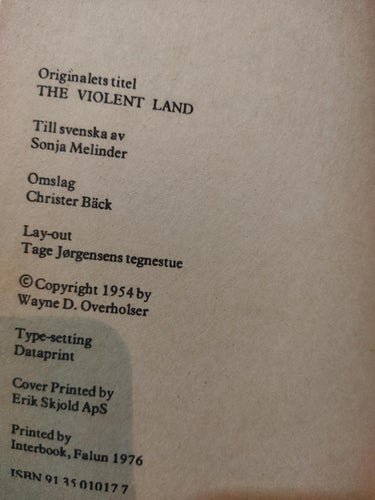 Våldets land av W. D. Overholser. bok, pocket. Good+