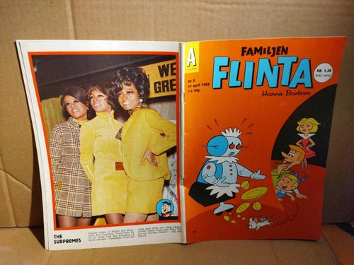Familjen Flinta 1968 nr 8. Very Good plus. Omslagsbidl: The Supremes
