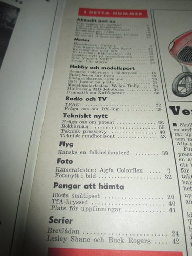 TEKNIK FÖR ALLA NR 12 1959. VOLVO PV 544 SPORT, VICKY L (MOPED) M.M