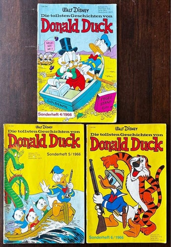 Walt Disney Die tollsten Geschichten von Donald Duck Sonderhefte 4/1966, 3 st