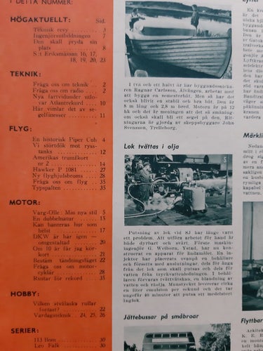 Teknikens Värld nr 17 1950: Convair B-36, Jowett Javelin, DKW, Hawker P.1081