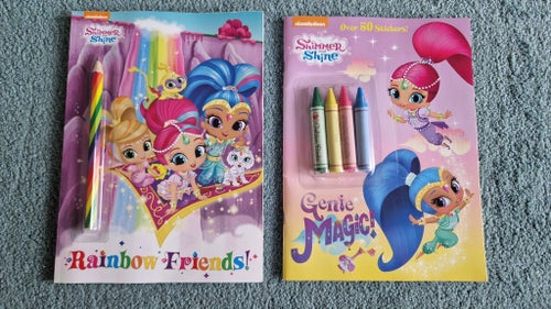 2 x Engelska pyssel barnböcker. English children activity books. SHIMMER &SHINE.