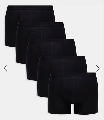 Asos DESIGN Svarta Trunks 5-pack