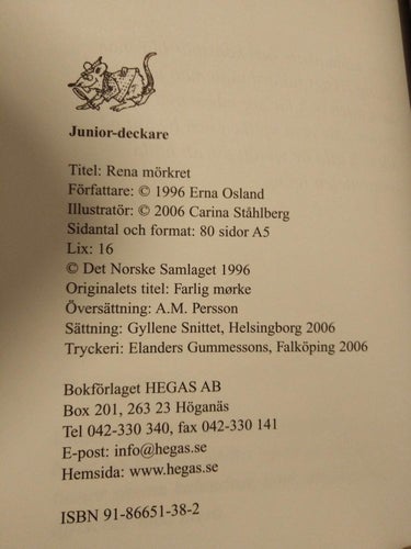 Rena mörkret - Erna Osland. bok, inbunden. Fine. BM