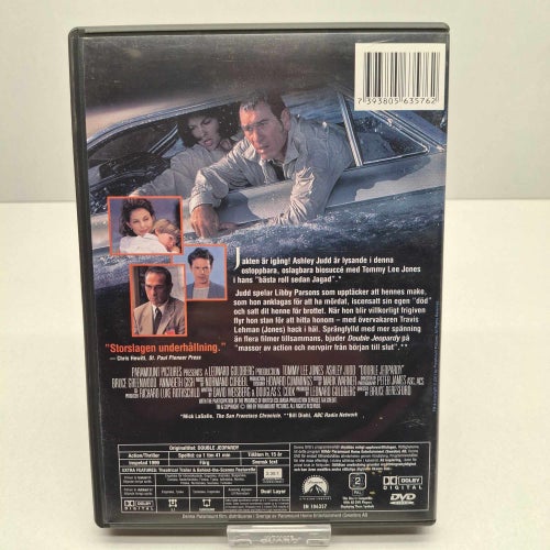 Double Jeopardy - Tommy Lee Jones - Region 2, DVD-Film, Svensk text, Fint skick