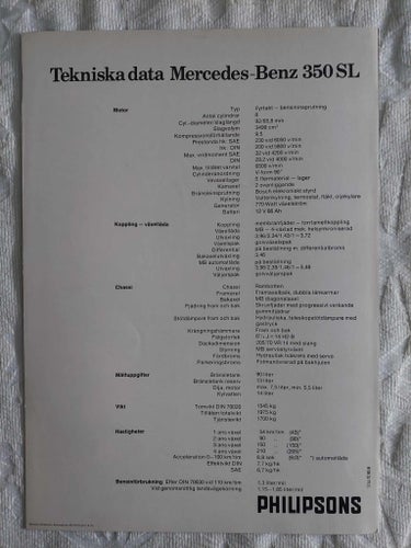 Mercedes Benz 350 SL 1971 5.71 R 107 ..