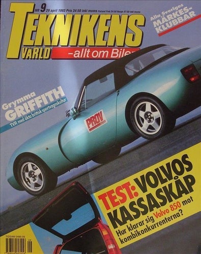 TEKNIKENS VÄRLD 1993/9.TVR.Citroen Xanita.Propp-Orvar.MC Yamaha.Volvo 850.