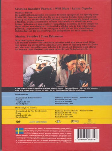DVD 2i1/ Dunkla Drifter + Min Hemlighets Blomma / Pedro Almodóvar