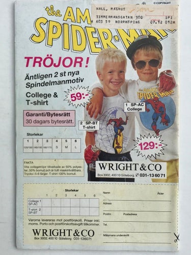 Spindelmannen - 1988:12. VG-FN med miniposter 12