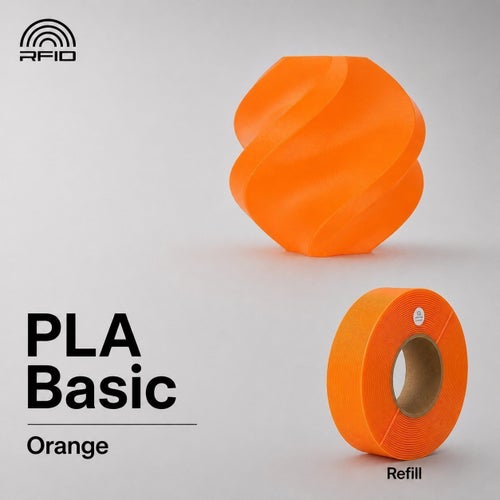 Bambu Lab PLA Basic Orange 1.75mm 1kg Filament REFILL
