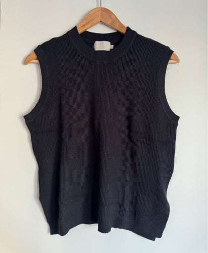 Minus Peony Slipover, svart topp, storlek S
