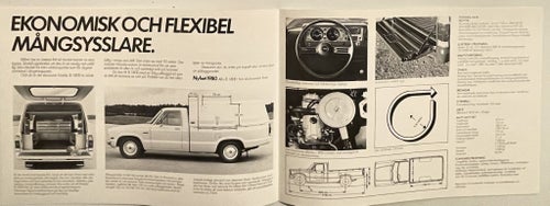 MAZDA B 1800 PICK UP MED ELLER UTAN PÅBYGGNAD 1980 FOLDER MKT FIN!