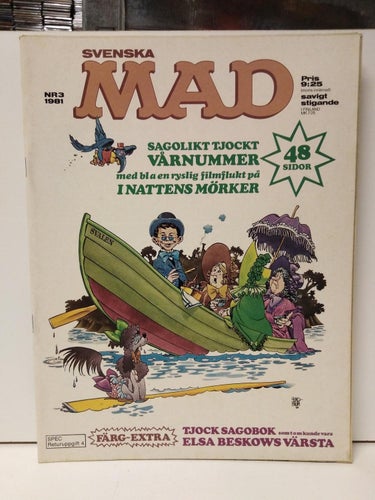 Svenska Mad 1981 nr 3 med sagobok. Very Fine.