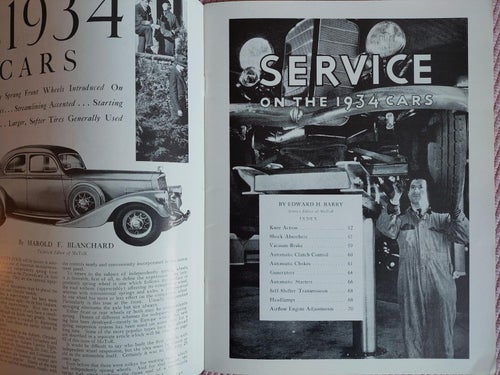 Service on 1934 Cars Reprint