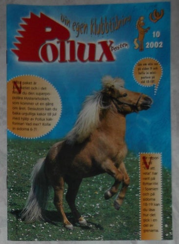 Polluxposten Klubbtidning nr 10 2002 Pollux Hästbokklubb Häfte Barn Häst tidning