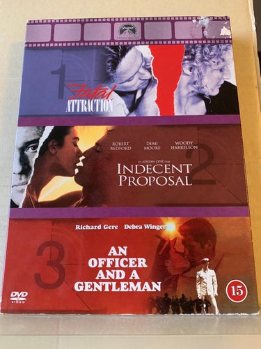 Fatal attraction, Ett oanständigt förslag, En officer och gentleman, Box, Dvd