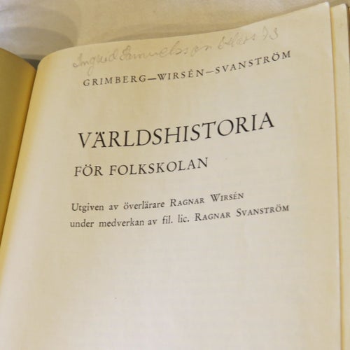 Världs Historia För Folkskolan av Grimberg, Wirsén, Svanström