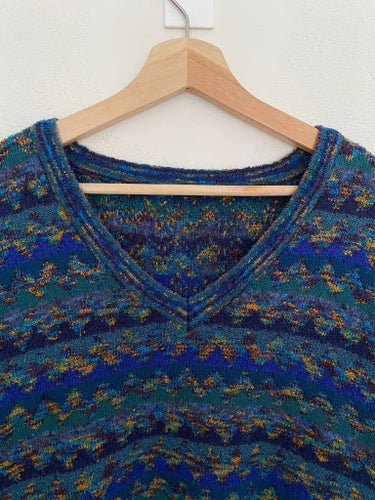 Vintage 1990 tal vringad tröja, Made in Italy, L-XL