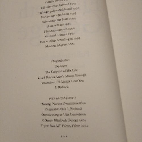 Fullständiga bevis - Elizabeth George. bok, inbunden Very Fine