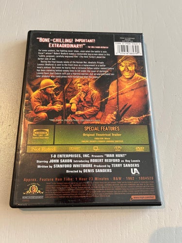 DVD-film: War Hunt (John Saxon, Robert Redford)