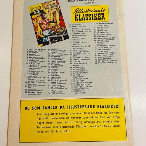 Illustrerade Klassiker Nr 100 - Första utgåva !
