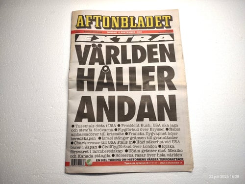 Aftonbladet tidning 12 september 2001