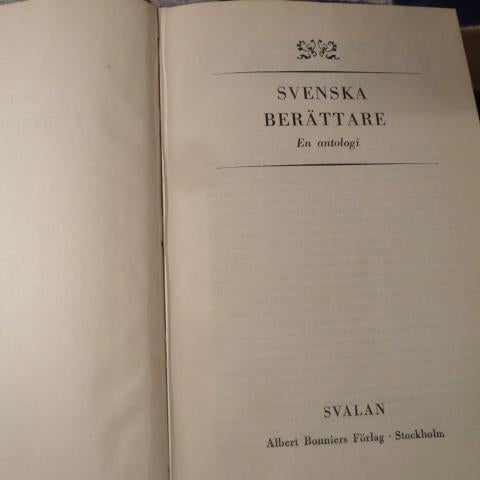 SVENSKA BERÄTTARE / EN ANTOLOGI,  1952,  BÖCKER