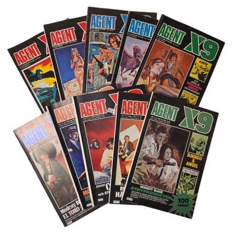 Agent X9 Serietidningar - 10 st 1977-1986