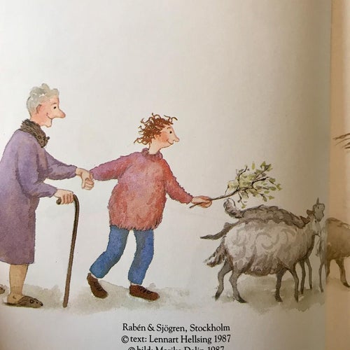 ÄPPELGUMMAN Engelska barnkammarrim Lennart Hellsing Marika Delin 1987