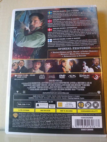 Sherlock Holmes : A game of shadows, Dvd