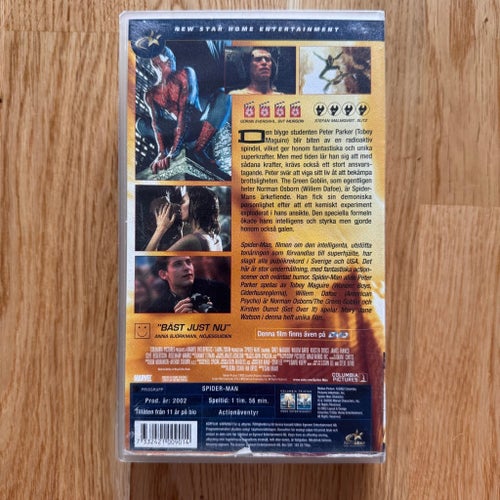 Spider-Man (2002) VHS – Svensk utgåva – Tobey Maguire – Komplett