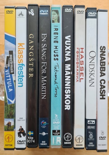 DVD: paket med 9 stycken svenska filmer