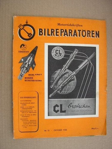 Motortidskriften BILREPARATÖREN 1958 Nr. 10