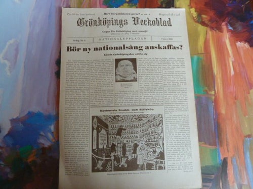 GRÖNKÖPINGS VECKOBLAD, 1960 MARS 9, TIDNING