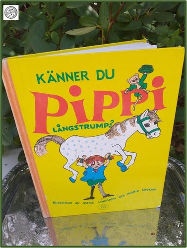 Pippi barnbok från Rabén och Sjögren tryckt 1986