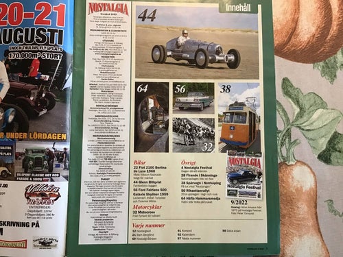 NOSTALGIA NR 9 2022 SKYLINER,MOTOCROSS,SKÄNNINGE,FIAT,SPÅRVAGN NORRKÖPING,