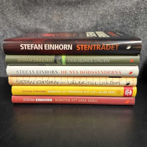 6 x Stefan Einhorn - Stenträdet, Den nya dödssynderna, Konsten att v - Bokpaket