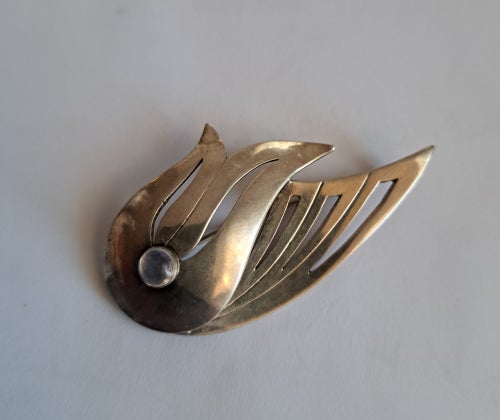 vintage silverbrosch av Lennart Haglund 1956