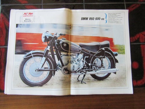 BMW R60 600 cc 1968 miniposter o motor analys