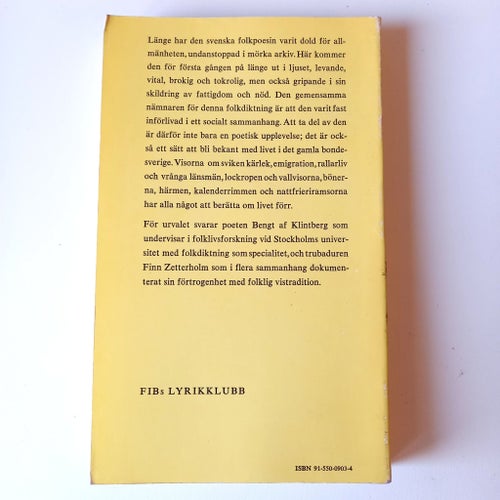 Svensk Folkpoesi av Bengt af Klintberg och Finn Zetterholm