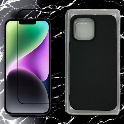 [Paket] iPhone 14 Pro - Svart Skal + 9H Härdat Glas Skärmskydd