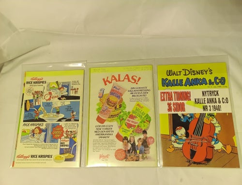 Kalle Anka & C:o tidningar, Nytryck - Första nummer av Kalle Anka nr 1,2,3 1948