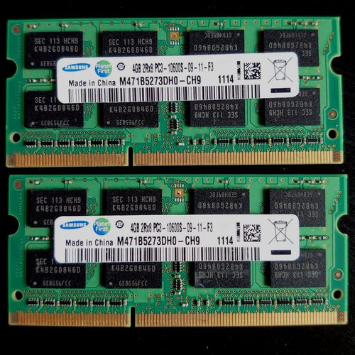 RAM-minne 2x4GB (8GB) PC3 SODIMM SAMSUNG