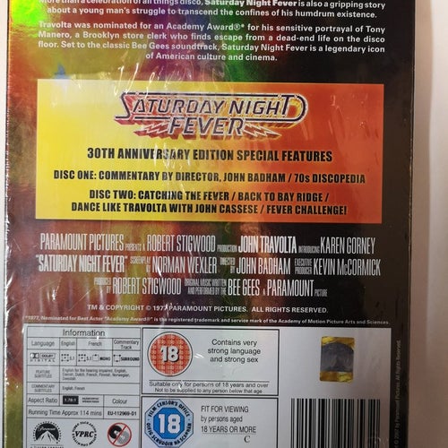 DVD Saturday Night Fever John Travolta INPLASTAD